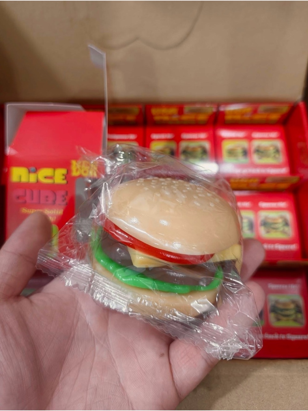 McDonald's NeeDoh Nice Burger Squishy Toy - Removable pieces on burger